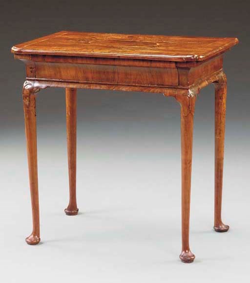 A GEORGE II INLAID WALNUT SIDE TABLE
