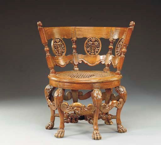 A DUTCH COLONIAL TEAK 'BURGOMASTER' CHAIR*