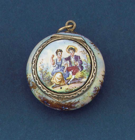 A silver-gilt Viennese enamelled vinaigrette