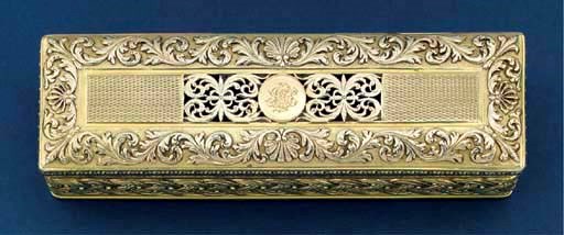 A George III silver-gilt toilet box