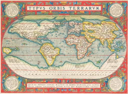 ORTELIUS, Abraham (1527-1598). Typus orbis terrarum. [Anvers: Christophe Plantin pour Abraham Ortelius], 1587.