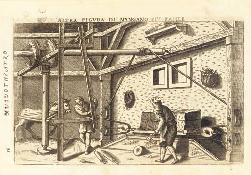 ZONCA, Vittorio (1568-1602). Novo teatro di machine et edificii per varie et ficure operationi con le loro figuri tagliate in rame. Padoue: Francesco Bertelli, 1621.