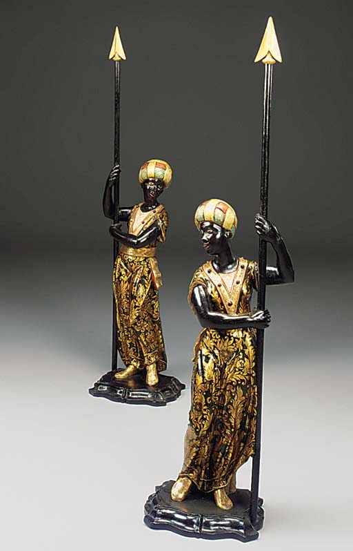 A PAIR OF ITALIAN BLACKAMOORS