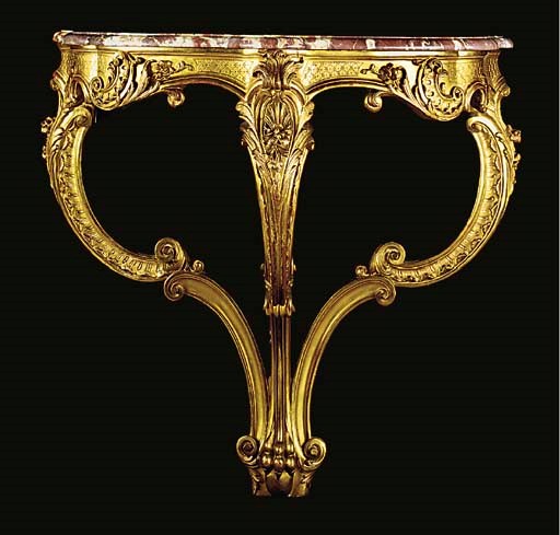 A GILTWOOD CONSOLE TABLE