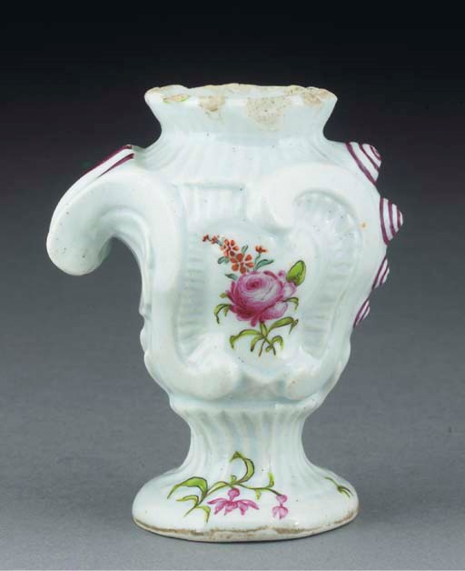A Longton Hall rococo vase