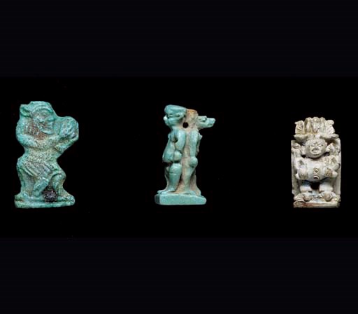 THREE EGYPTIAN AMULETS