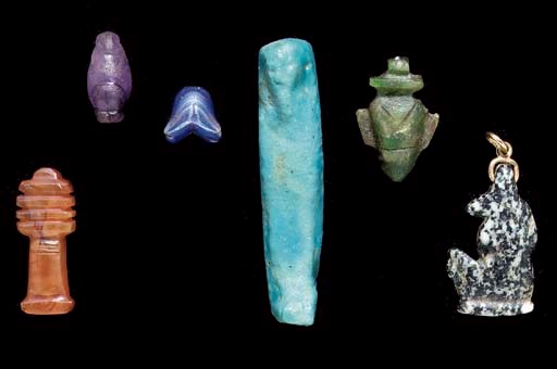 SIX EGYPTIAN AMULETS