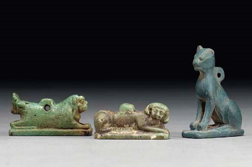 THREE EGYPTIAN AMULETS