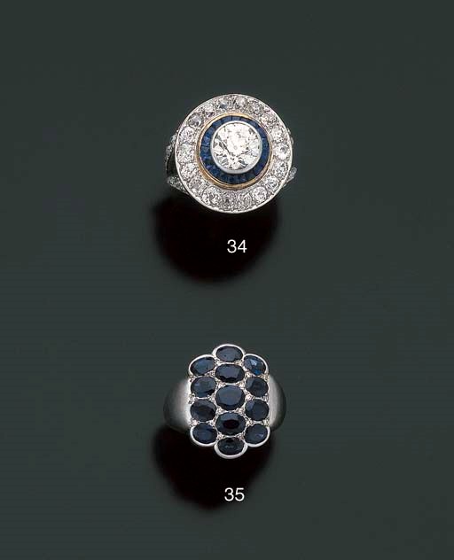 BAGUE SAPHIRS ET DIAMANTS