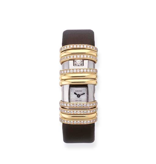 MONTRE BRACELET DE DAME "DECLARATION" OR ET DIAMANTS, PAR CARTIER