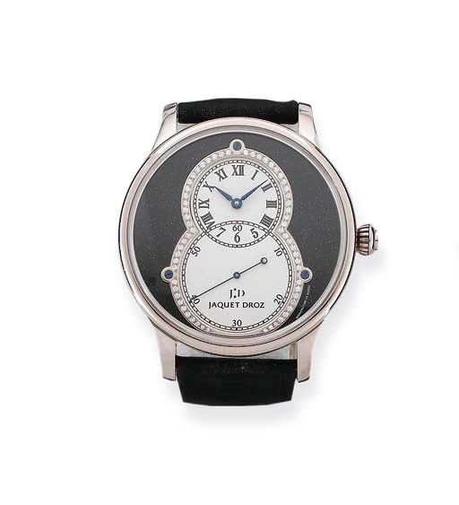 MONTRE BRACELET D'HOMME "GRANDE SECONDE HOMMAGE GENEVE 1784" OR ET DIAMANTS, PAR JACQUET DROZ