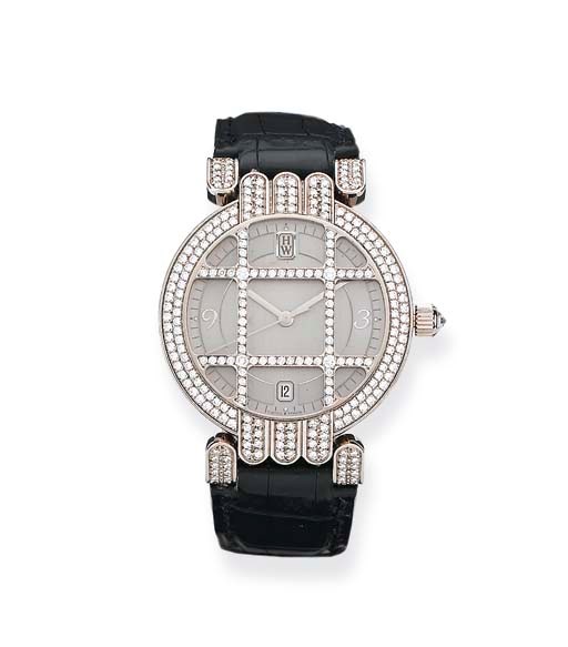 MONTRE BRACELET D'HOMME OR ET DIAMANTS, PAR HARRY WINSTON