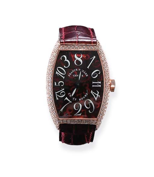 MONTRE BRACELET D'HOMME "CRAZY HOURS" EN OR ET DIAMANTS, PAR FRANCK MULLER