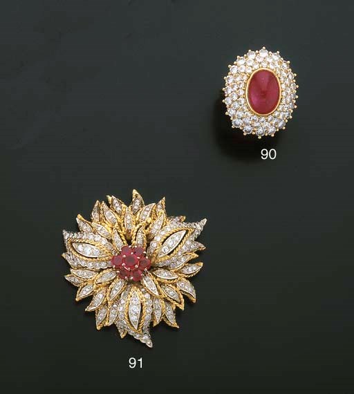 BAGUE RUBIS ET DIAMANTS