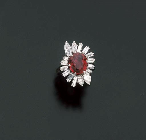 BAGUE RUBIS ET DIAMANTS