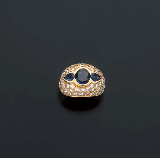 BAGUE SAPHIRS ET DIAMANTS