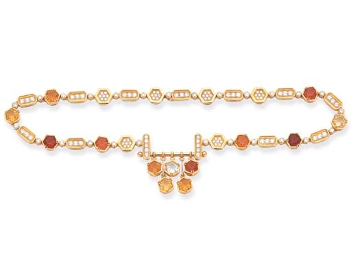 COLLIER OPALES ET DIAMANTS