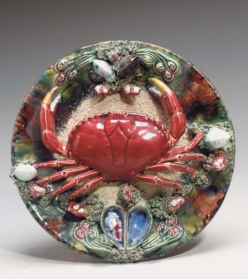 A PALISSY STYLE PLATE,