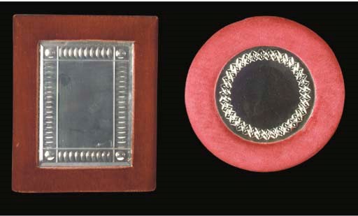 A GROUP OF FOUR VARIOUS VICTORIAN VELVET MOUNTED WALL MIRRORS,