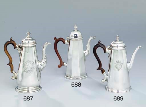 A George II silver coffee-pot