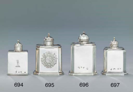 A George I silver tea-caddy