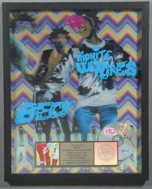 BECK SIGNED MIDNITE VULTURES GOLD RECORD