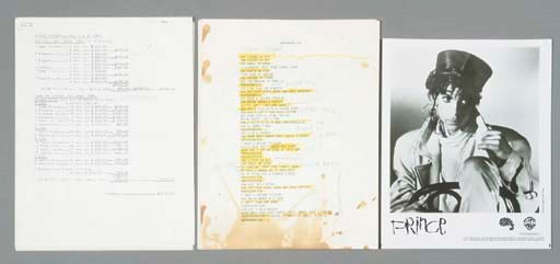 PRINCE SIGNED CONTRACT, LYRICS, CONCERT BUDGET