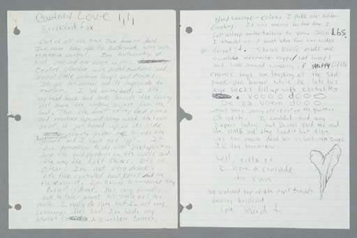 KURT COBAIN LETTER TO COURTNEY LOVE