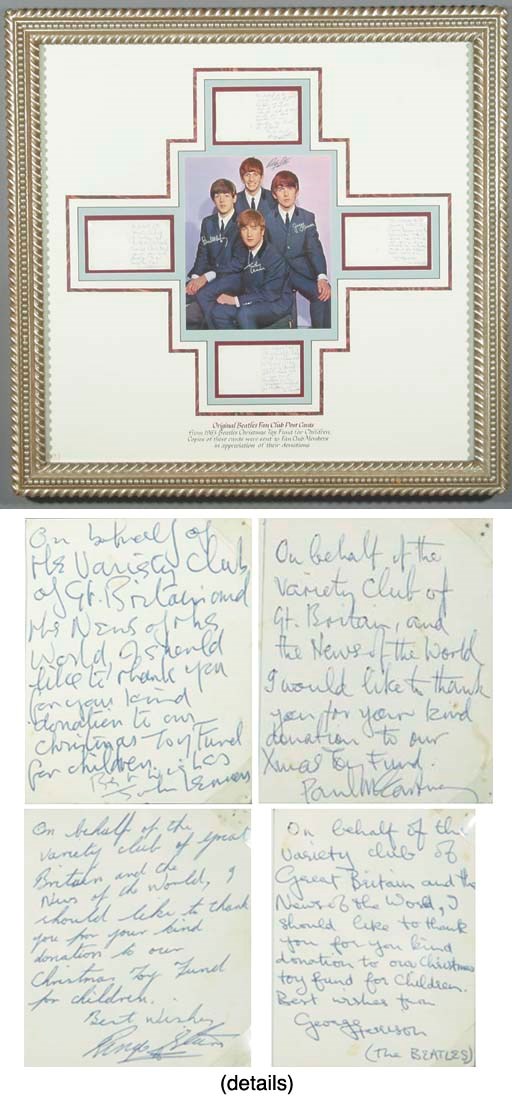 BEATLES HANDWRITTEN POSTCARDS