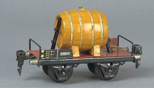 A Märklin two-axle 1976 11cm. single-barrel wine wagon