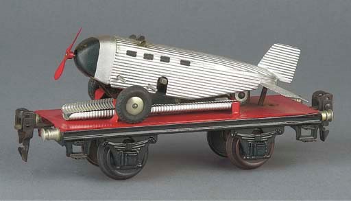 A Märklin 16.5cm. 1708 special load wagon with Ju52 aeroplane load