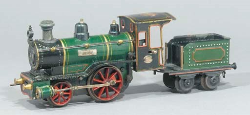 A Plank Gauge I clockwork 1 A (2-2-0) Union Locomotive and two-axle Tender