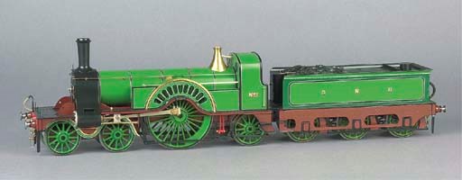 A Premier Gauge Models Gauge I two-rail electric display-model Great Northern 4-2-2 Locomotive and Tender No. 1