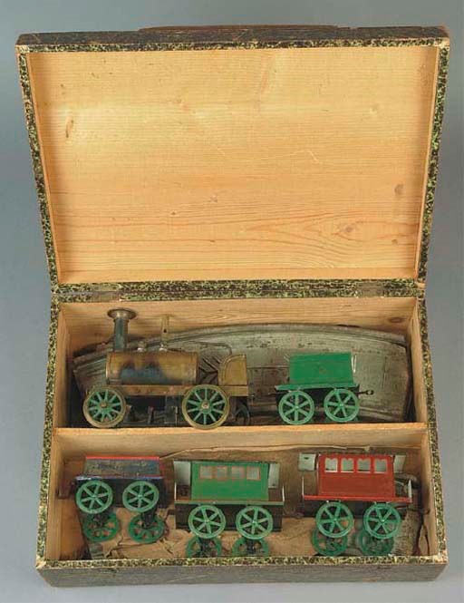 A very rare Carette/Schönner spirit-fired Captive Track Train Set