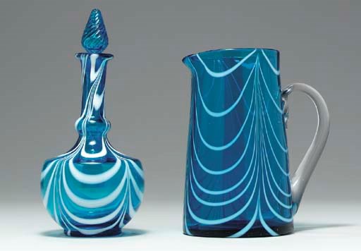 FOUR PIECES OF FESTOONED GLASS,