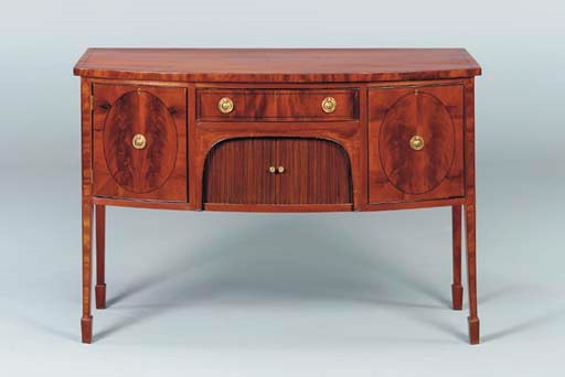 A REGENCY MAHOGANY EBONY-INLAID SMALL SIDEBOARD