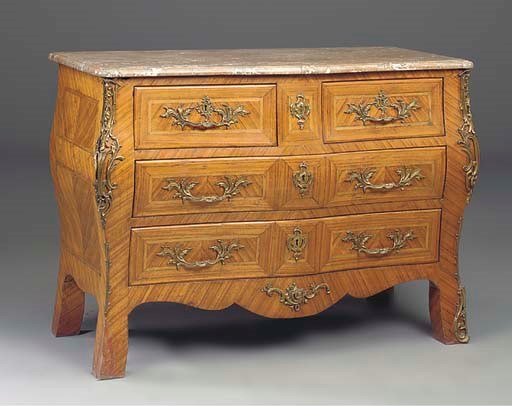 AN ORMOLU MOUNTED KINGWOOD COMMODE