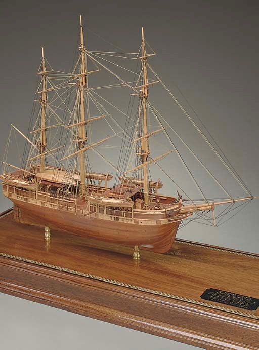 A fine static display model of the whaleship Charles W. Morgan