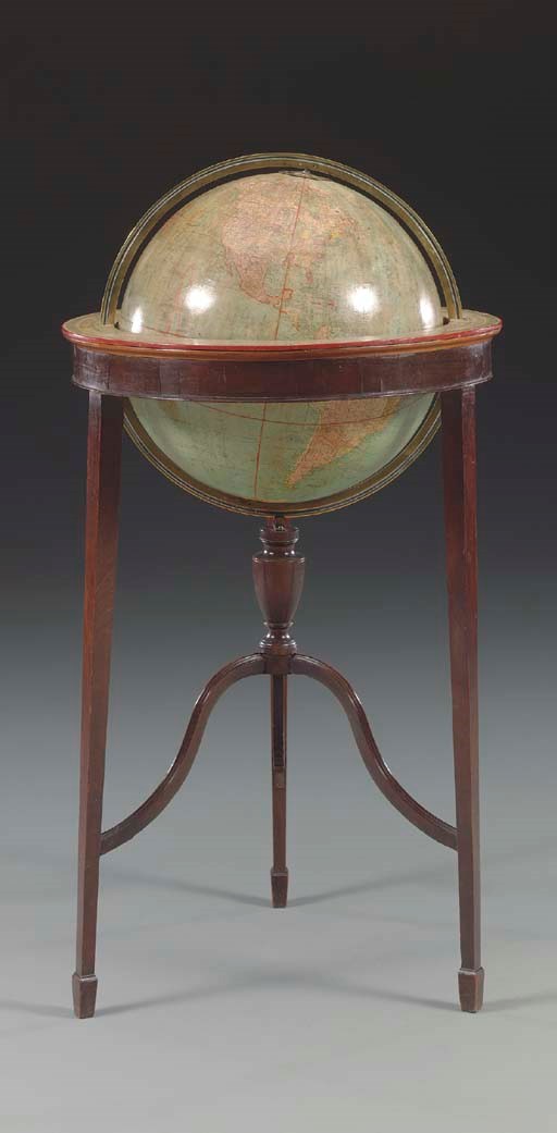 An early 20th-Century English 18-inch diametter terrestrial library globe