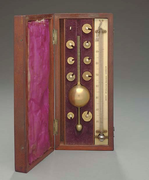 A 19th century Sykes Hydrometer set by Buss