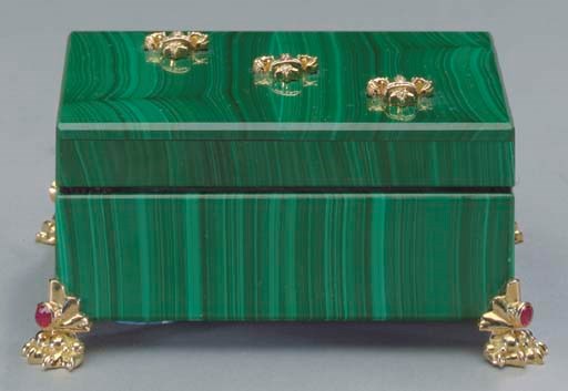A MALACHITE BOX,
