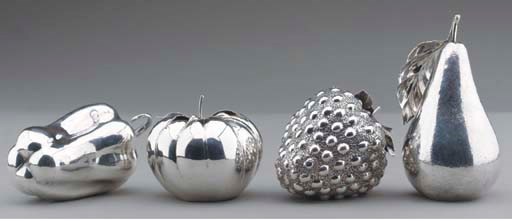 THREE ITALIAN SILVER NOVELTY TABLE LIGHTERS,