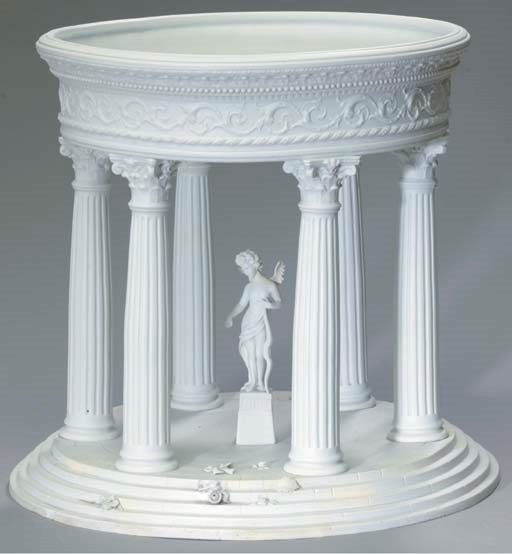 A SEVRES STYLE BISCUIT PORCELAIN CACHEPOT,
