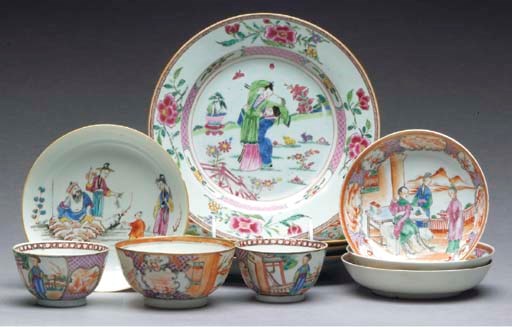 A GROUP OF CHINESE EXPORT PORCELAIN TABLE WARES,