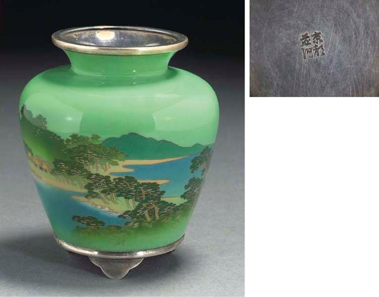 A Japanese cloisonne vase, signed Kyoto Namikawa, Early 20th Century