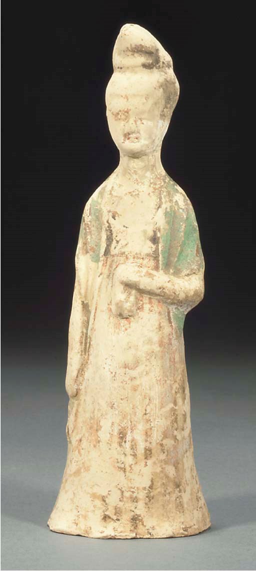 A Tang pottery model of a standing lady