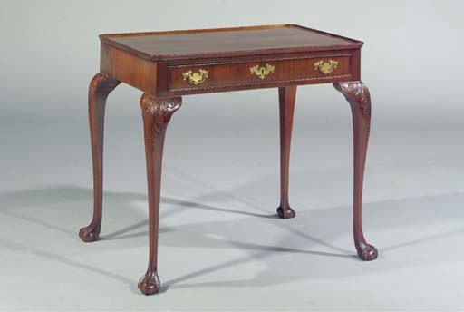 A Dutch brass mounted mahogany tea-table