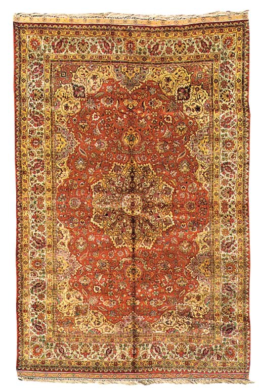 A very fine silk Tabriz carpet