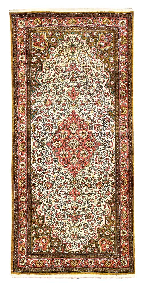 A fine silk Qum rug