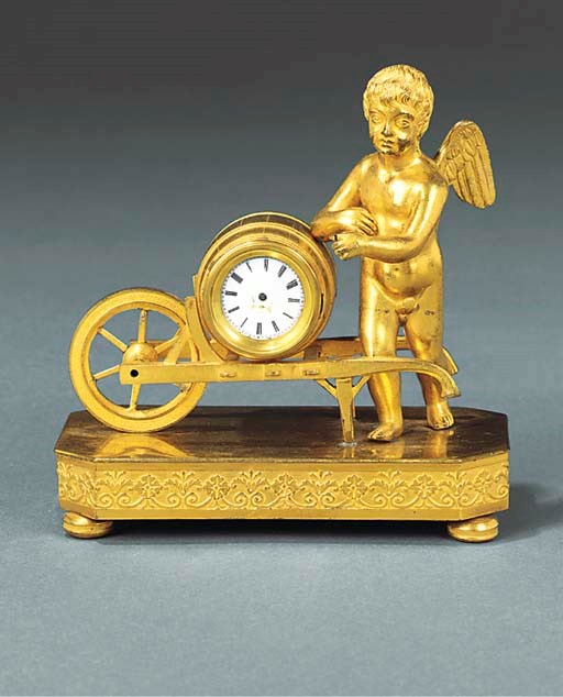 An Empire gilt bronze timepiece